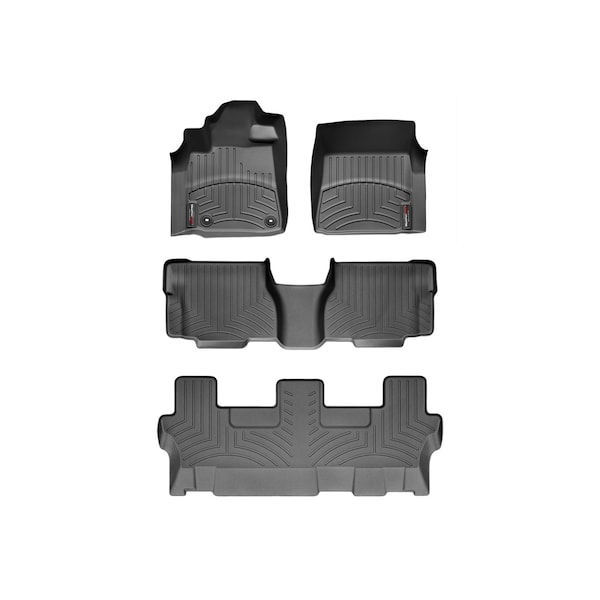 Front, Rear, and Rear Floorliners w/ Center Aisle, 444081-44093-4-6